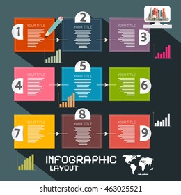 Infographics Template. Paper Vector Infographic Layout with Graphs and Arrows.