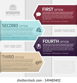 Infographics template with place for text and icons
