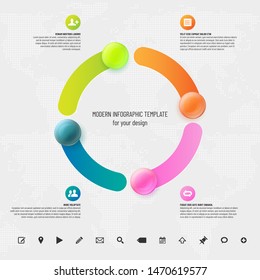 Infographics template with place for your text and icons set - vector illustration