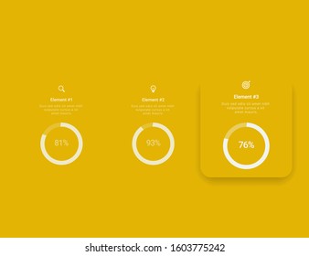 Infographics template, pricing list with 3 options. Infographic element vector with three number options, steps, timeline, price list. Illustration, EPS10