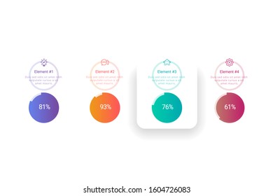 Infographics template, pricing list with 4 options. Infographic element vector with four number options, steps, timeline, price list. Illustration, EPS10