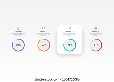 Infographics template, pricing list with 4 options. Infographic element vector with four number options, steps, timeline, price list. Illustration, EPS10