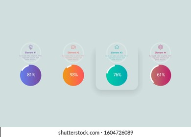 Infographics template, pricing list with 4 options. Infographic element vector with four number options, steps, timeline, price list. Illustration, EPS10