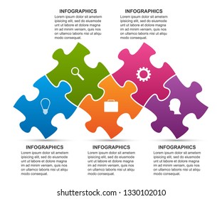 Infographics template with puzzle piece. Infographics for business presentations or information banner.