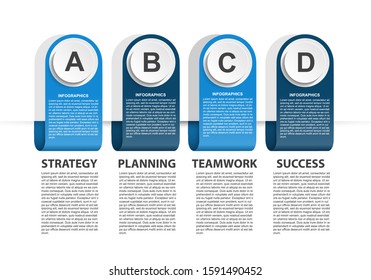 Infographics template with ribbons. Infographics for business presentations or information banner.