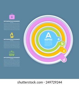 Infographics Template and Round Web Elements - Business, Marketing Step or Choose Concept Vector Design
