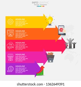 Infographics template seo optimization. SEO Digital Marketing concept with chart and icons.