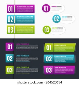 Infographics template set, text banners