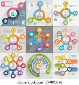 Infographics template set. Vector illustration. can be used for workflow layout, banner, diagram, number options, web design, timeline elements