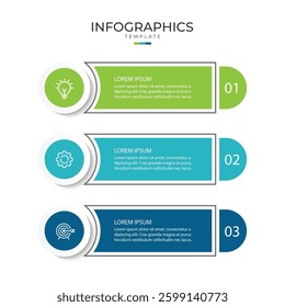 Infographics template with three steps for business presentation