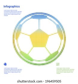 Infographics template for topic of ball Icon. Illustration for presentation, web site or print. 