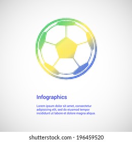 Infographics template for topic of ball Icon. Illustration for presentation, web site or print. 