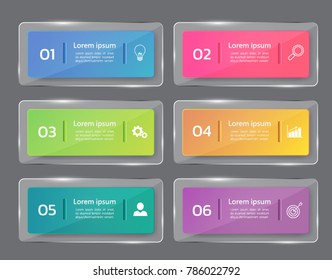 infographics template with transparent style, Can be used for work flow layout, diagram, number options.business, web design Vector.