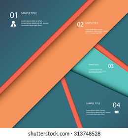 Infographics template vector. Infographic elements in menu options. Material design style 3d background. Eps10 vector illustration.