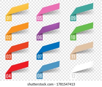 Infographics Template Web Ribbons White Background With Gradient Mesh, Vector Illustration