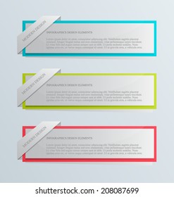 Infographics template for webdesign or business with 3d elements. Vector illustration.