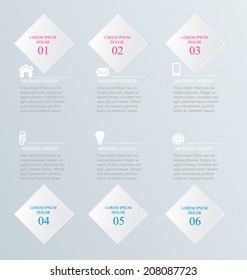 Infographics template for webdesign or business with 3d elements. Vector illustration.