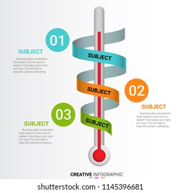 Infographics thermometer design template. Vector illustration.