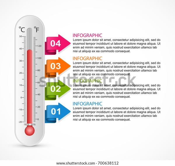 Thermometer Visual Examples Infographics Thermometer Design Template Vector Illustration Stock ...