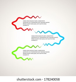 infographics - three color circle waves with text as a three different options