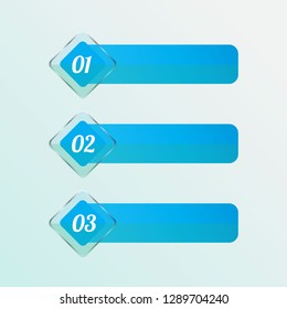 Infographics for three positions, infographics in the form of rectangles, infographic with numbers, for business, project, presentation.