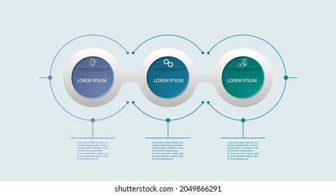 Infographics. Three steps to success, a business project, a startup, marketing or training. Flat design.
