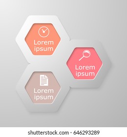 Infographics three steps. Vector.