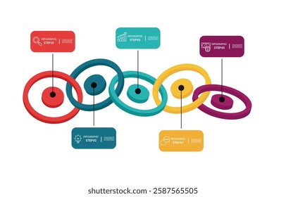 infographics timeline business workflow report background with business icon 5 steps for presentation vector illustration