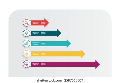 infographics timeline business workflow report background with business icon 5 steps for presentation vector illustration