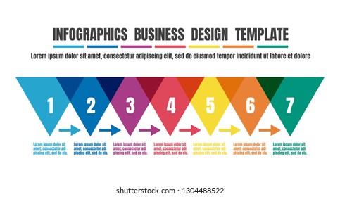 Infographics timeline colorful design template for business concept. Vector illustrator 