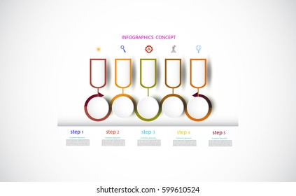 Infographics timeline design template for business concept and icons,Can be used for workflow, layout, diagram, Infographic,step,options,web,design,Business concept, presentations,Vector illustration.