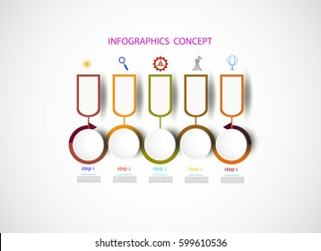 Infographics timeline design template for business concept and icons,Can be used for workflow, layout, diagram, Infographic,step,options,web,design,Business concept, presentations,Vector illustration.