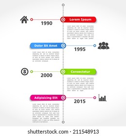 Infographics timeline design template, vector eps10 illustration