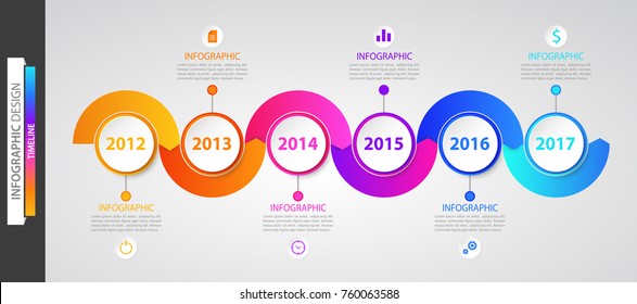 Infographics Timeline design vector and icons can be used for workflow layout, diagram, annual report, web design and business concept.