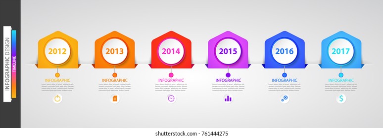 Infographics Timeline design vector and icons can be used for workflow layout, diagram, annual report, web design and business concept.