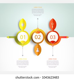 Infographics timeline template with 3D and 3 options or step,Business concept, Blank space for content, business, graph, diagram, process, plate, time line, book cover, flowchart, info, step, printing