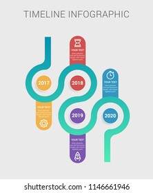 Infographics timeline template for 4 steps and icons. Can be used for workflow layout, diagram, number options, step up options, web design, infographics, presentations. illustration ,EPS10