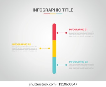 infographics timeline vertical with 3 or three step process option title - vector illustration