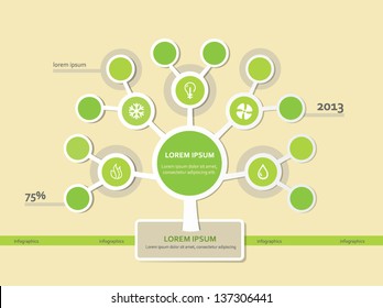 Modelo de árvore de infográficos. EPS 10