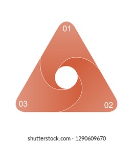 Infographics triangle, infographics for business, project, presentation, infographic from orange color, infographic with numbers, convenient for filling.