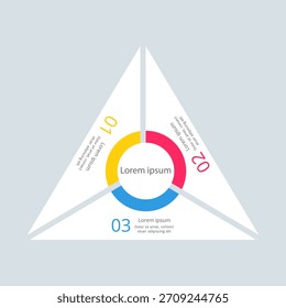 Gráfico triangular de infografías. Infografía Tres opciones.