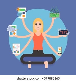 Infographics ui ux designer. Vector flat illustration.