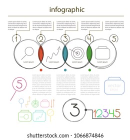Infographics universal editable from circles - set for information vector