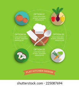 infographics useful vegetable products / flat style