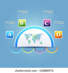 Infographics Vector Background Number Options Banner & Card