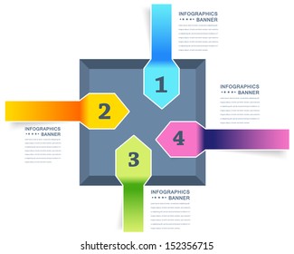 Infographics Vector Background Number Options Banner & Card