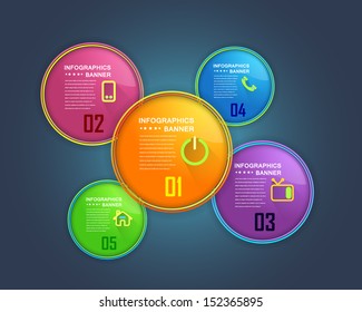 Infographics Vector Background Number Options Banner & Card