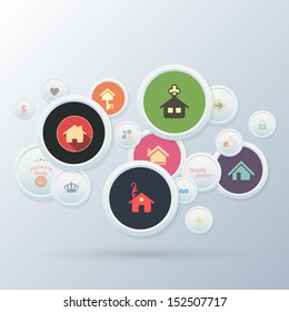 Infographics Vector Background Number Options Banner & Real Estate Card 