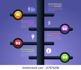 Infographics Vector Background Number Options Banner & Card