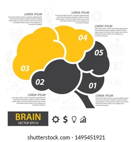 Infographics vector brain design. vector illustration.